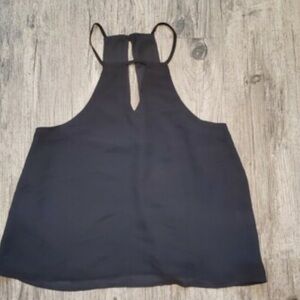 Millau Halter black halter top, open back, lightweight XS